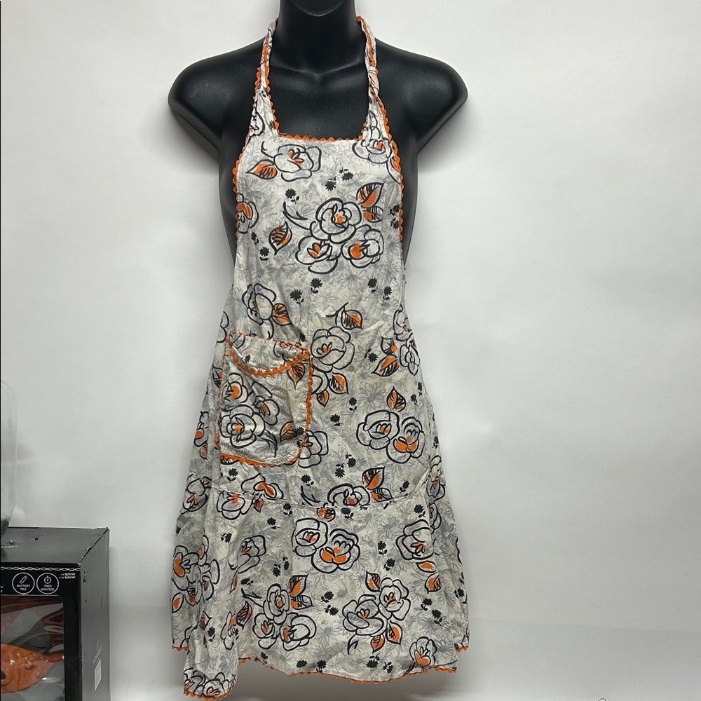 Floral Apron with Pocket vintage apron size small